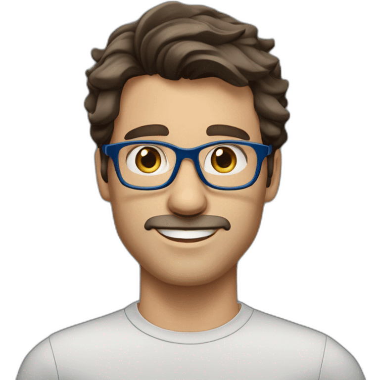 Handsome-Caucasian-Dad-dark-brown-wavy-hair-blue-eyes-glasses-straight-nose emoji