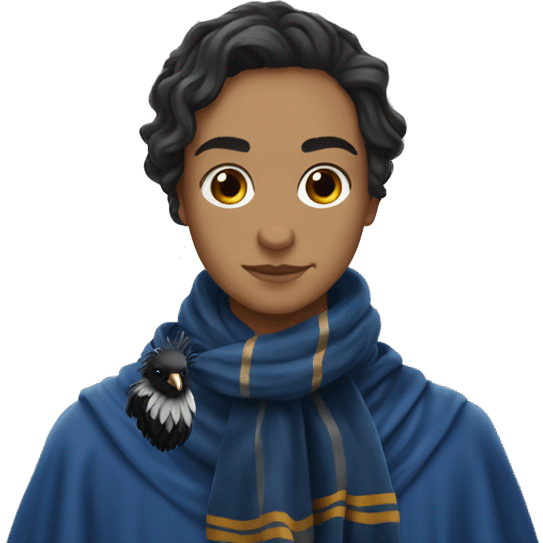 Ravenclaw raven with scarf hogwarts emoji