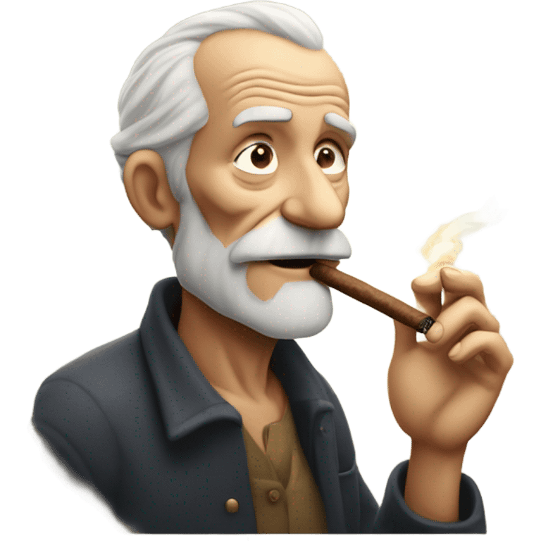 Old man smoking  emoji