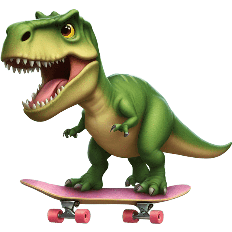 Trex on a skateboard emoji