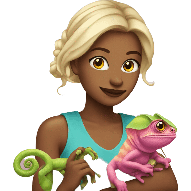 Girly with a chameleon emoji