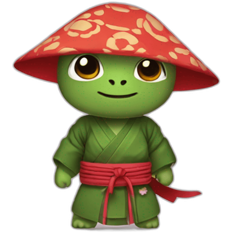 Turtle ninja with a kimono emoji