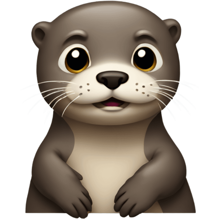 sad otter. looking slightly right. emoji