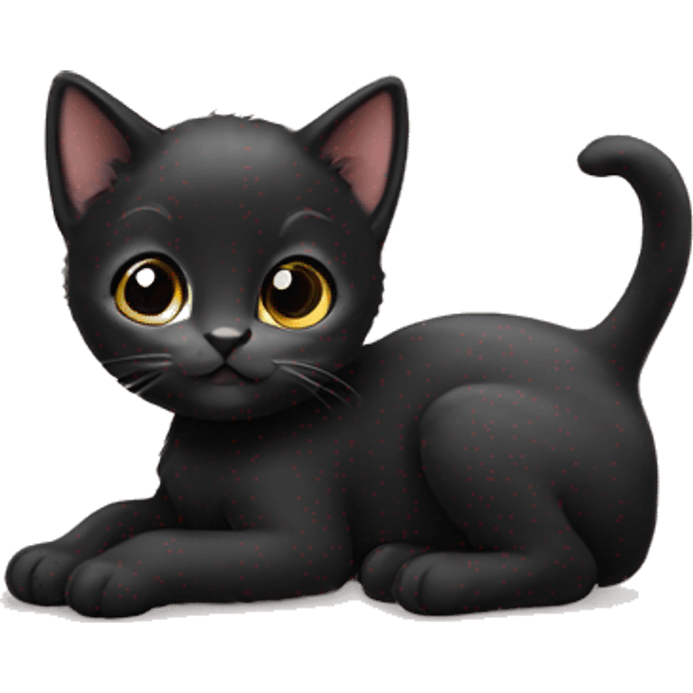 cute black kitten  emoji