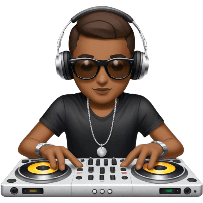 Dj playing music with sunglasses on emoji