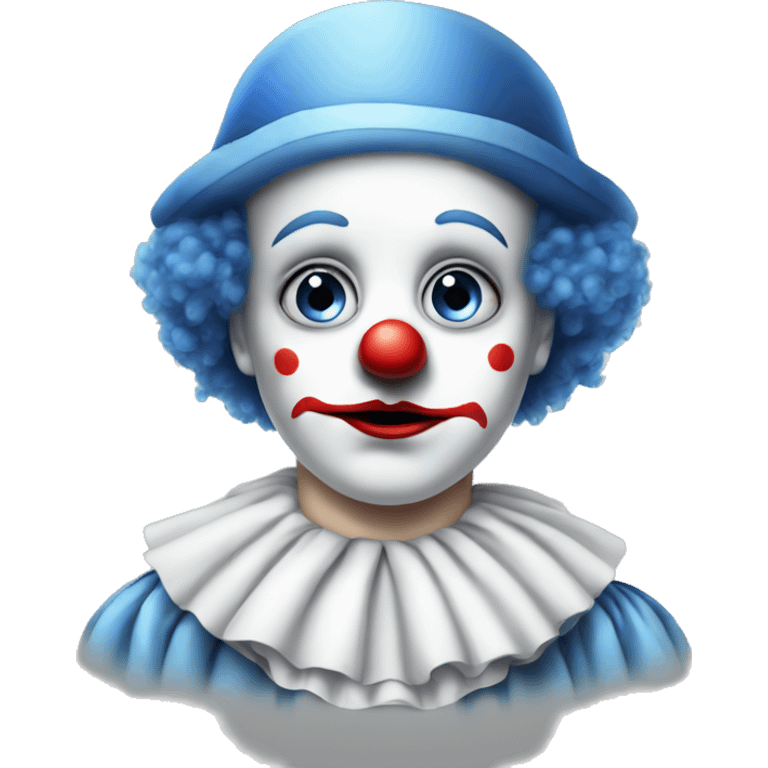 Sad clown Pierrot with blue eyes  emoji