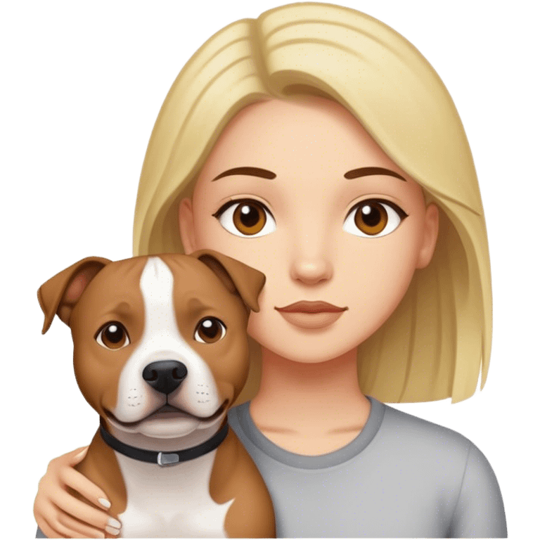 Girl and a staffy emoji