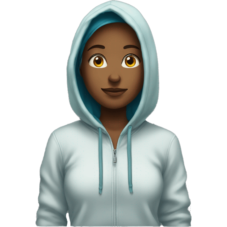 Girl wearing a hoddie emoji