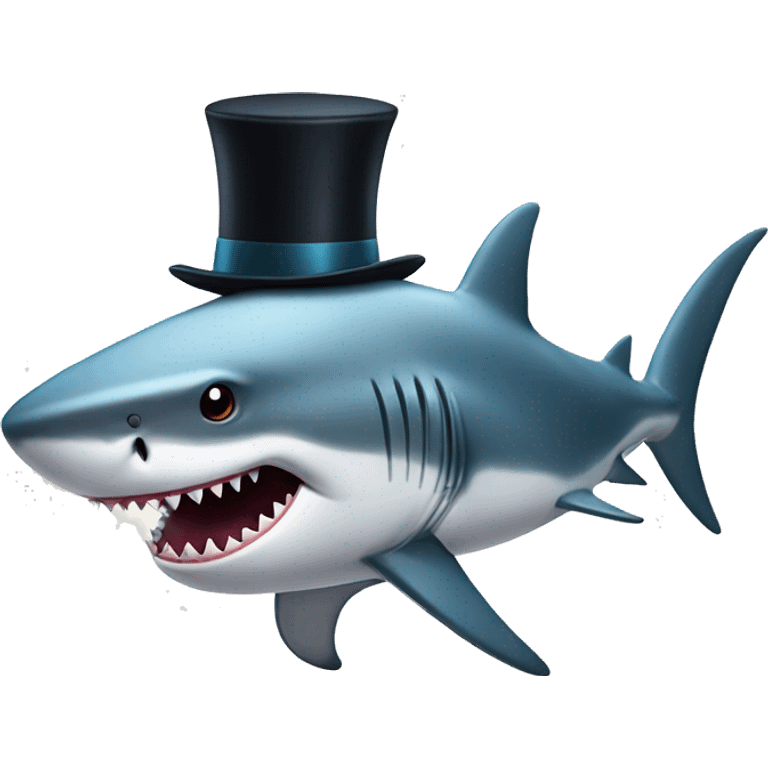 Shark with a top hat emoji