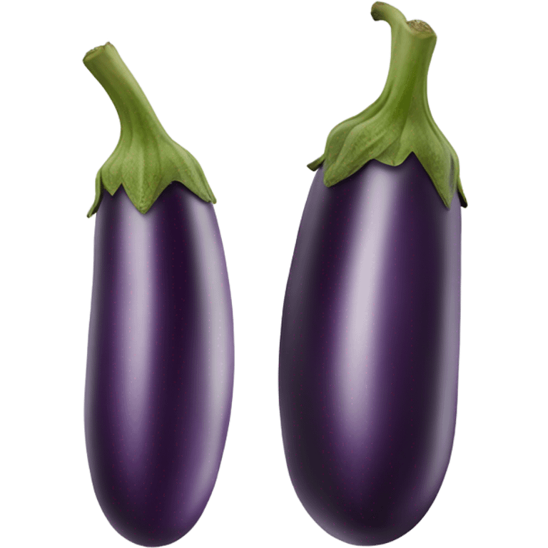 Two eggplants laying tip to tip emoji