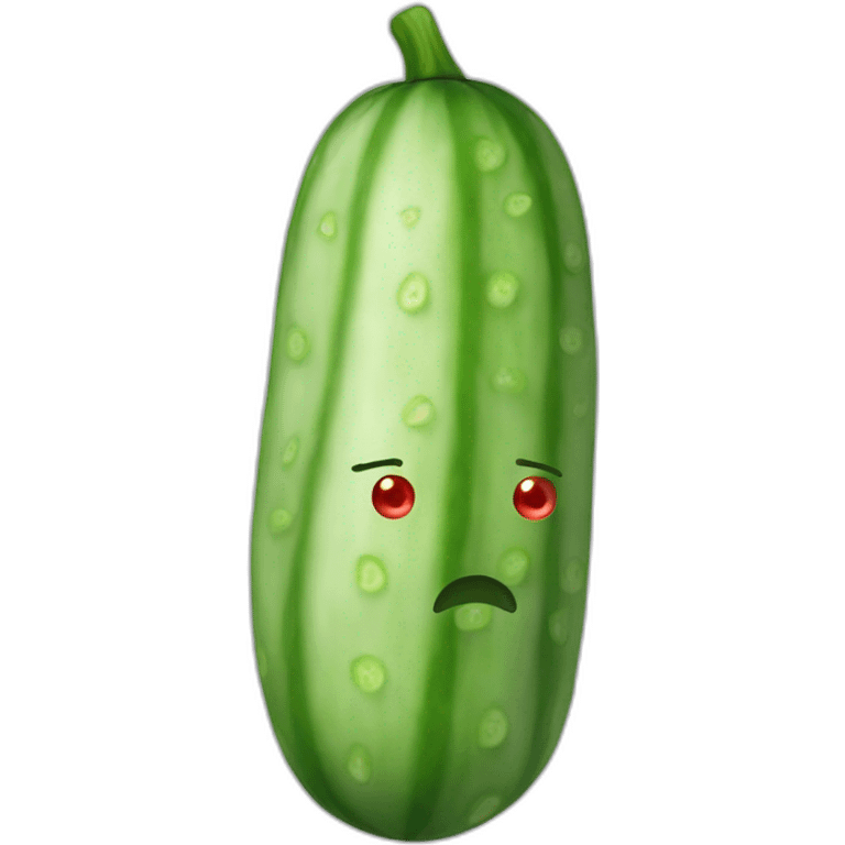 Cucumber with red eyes emoji