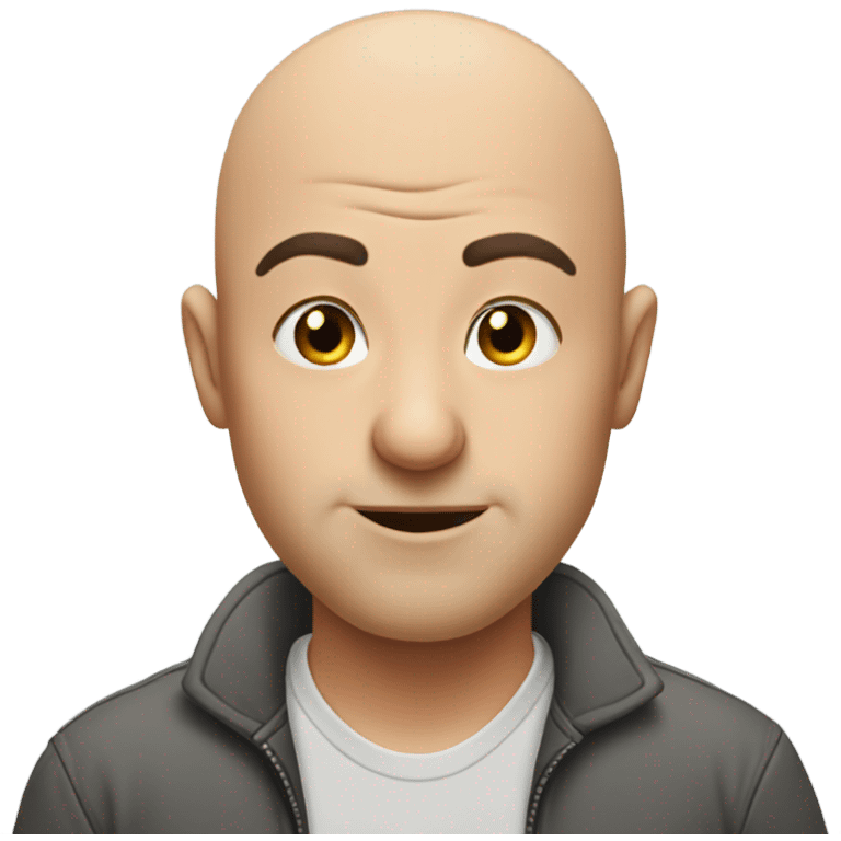 Bald man kissing  emoji