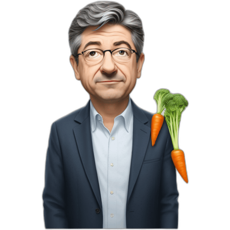 Mélenchon qui fume une carotte emoji