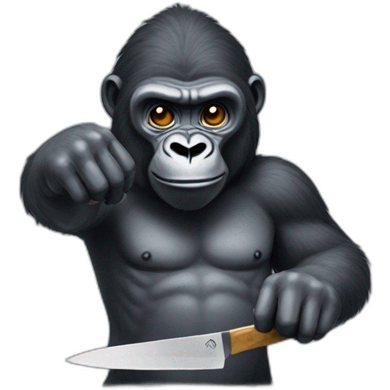 Gorilla with knife emoji