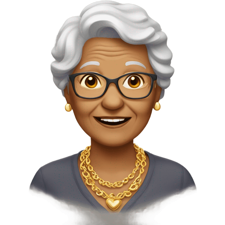 grandma with a gold emoji