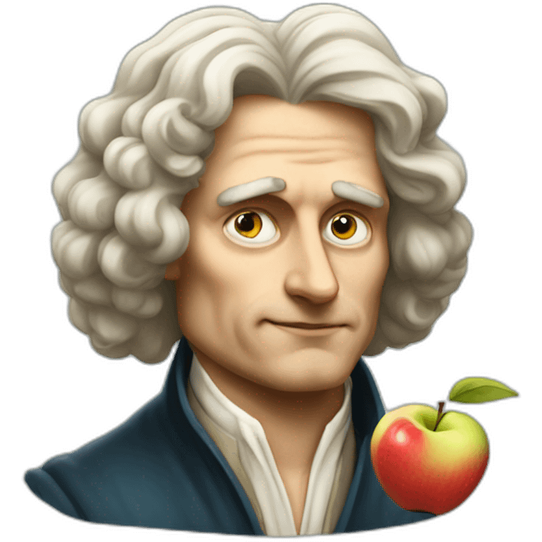 isaac newton with an apple falling on his head emoji