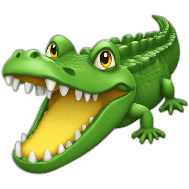 Chat sur un crocodile emoji