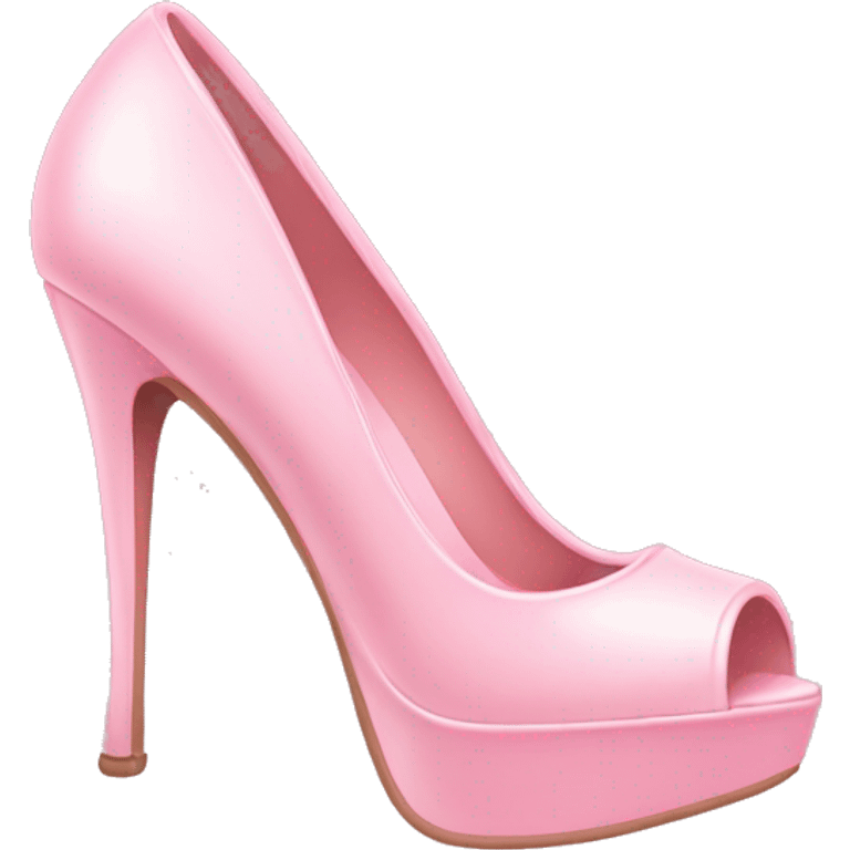 Baby pink heels with a  ྀིྀི  emoji