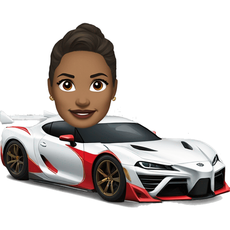 Linsey Wagner as Wonder Woman Long wheelbase widened Toyota 86 hypercar race emoji