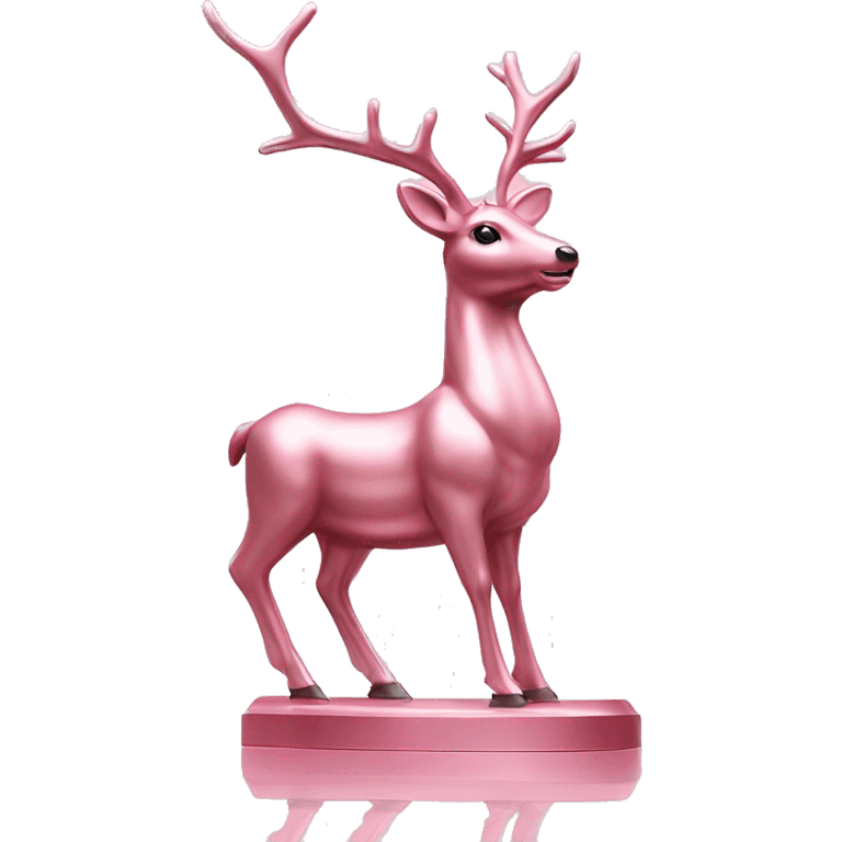 Feminine Reindeer statue made of pink shiny metal emoji