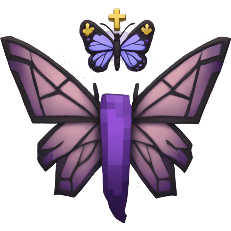 ethelmc minecraft server, E as logo with purple background and a crown, butterfly emoji