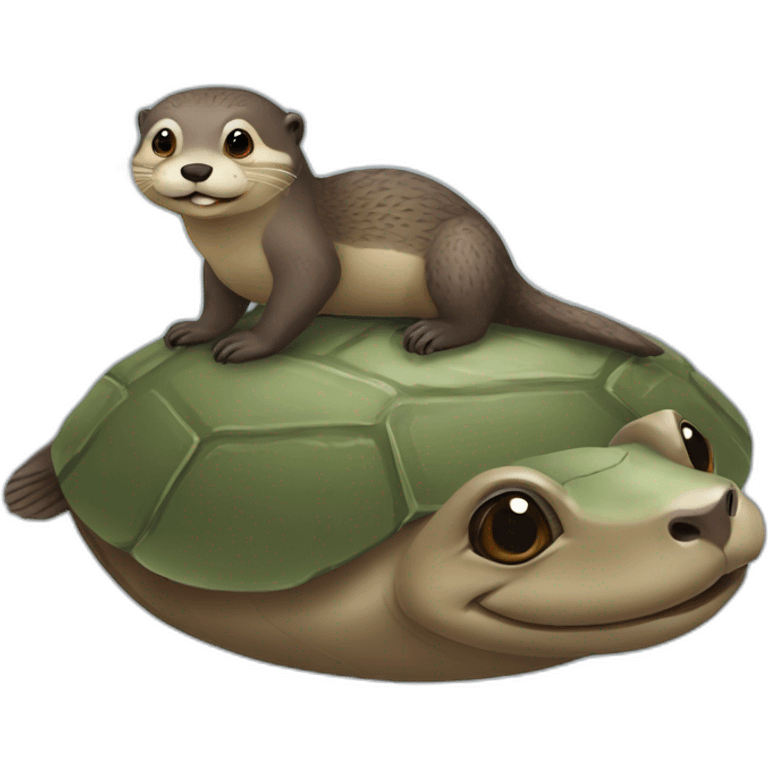 Loutre sur tortue emoji