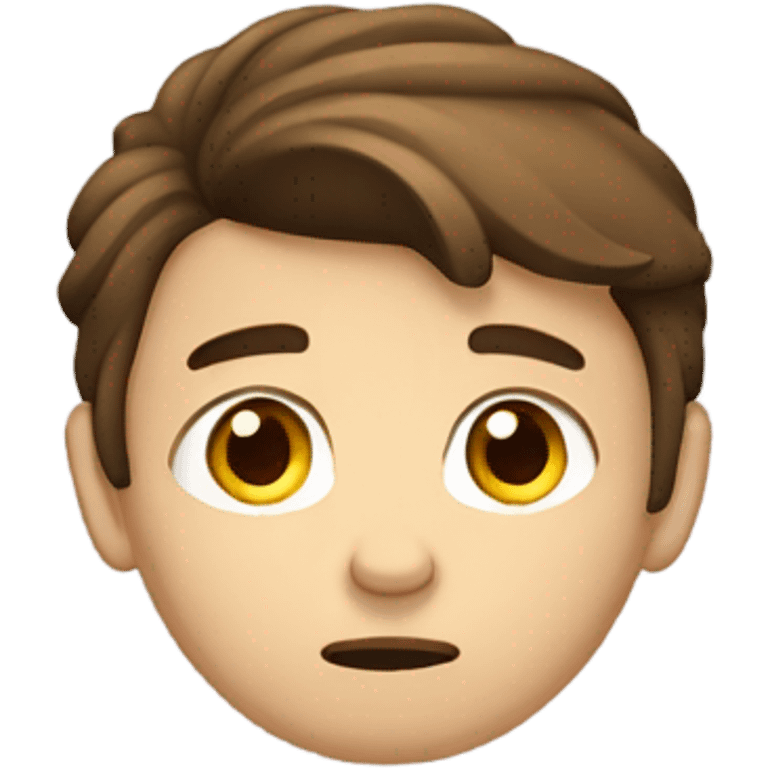 caucasian Sad boy brown hair emoji