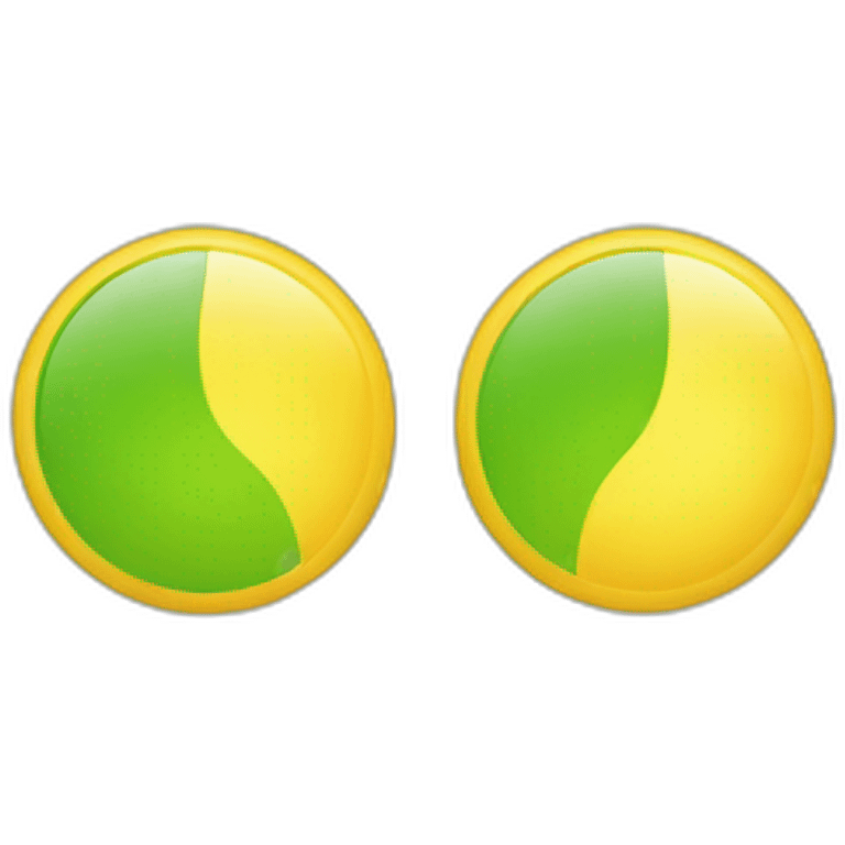 green half circle yellow half circle emoji