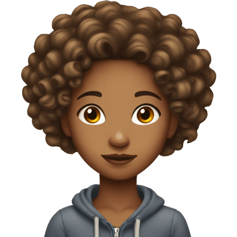 Mixed girl with pretty hair and a warm soul  emoji