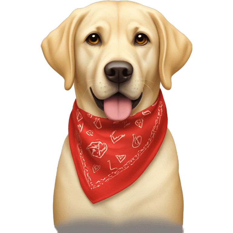 yellow lab with a red bandana that says “bentley” emoji