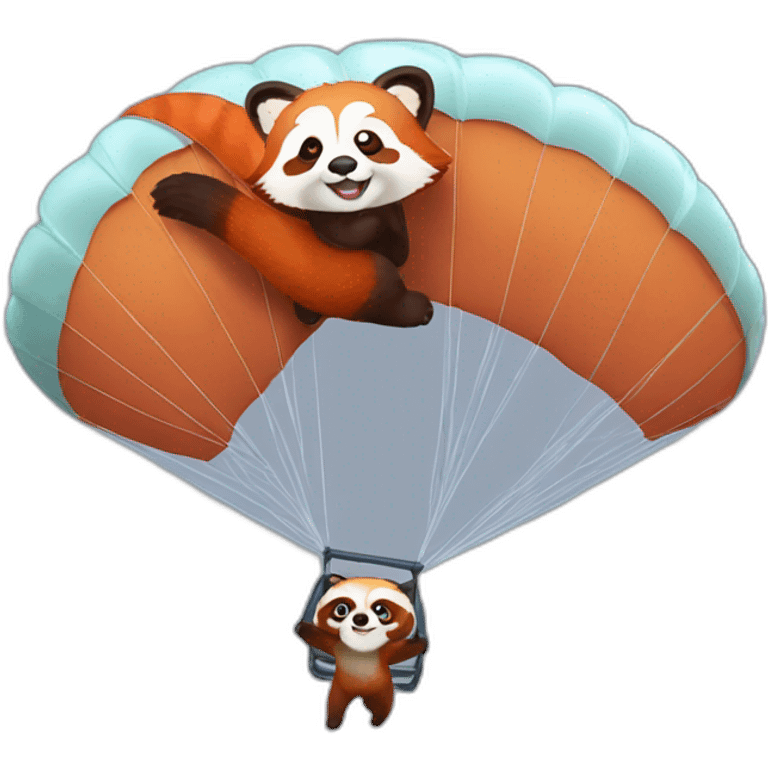 Red panda with paraglide emoji