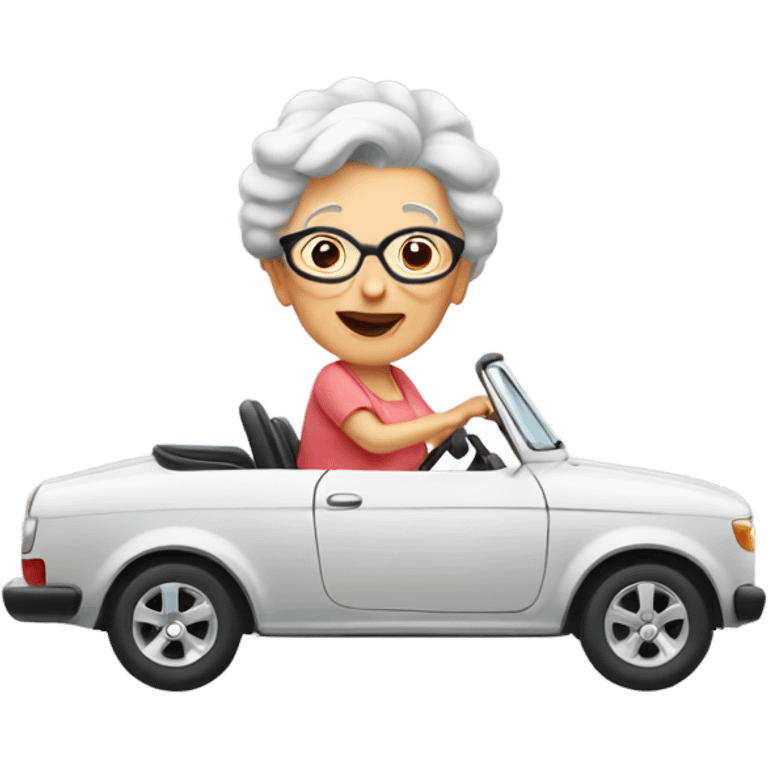 Grandma driving a convertible  emoji