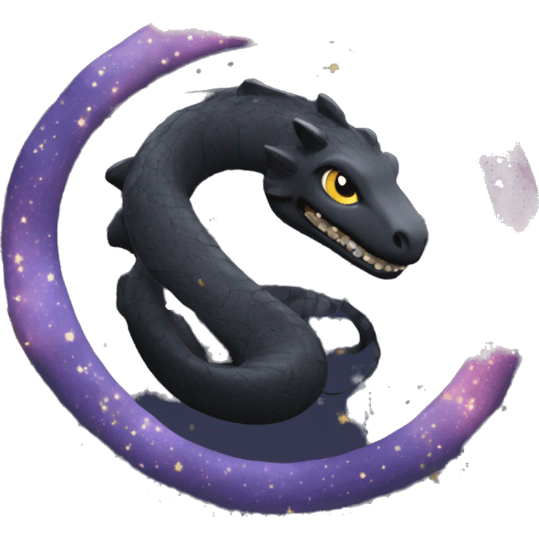 MAGICAL BLACK Ouroboros IN STARS, TANGLED emoji