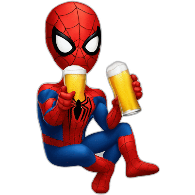 Emoji de Spiderman tomando cerveza emoji