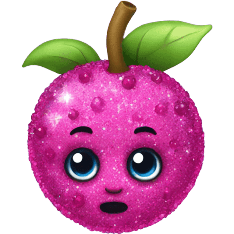 Hot pink blueberries with glitter  emoji