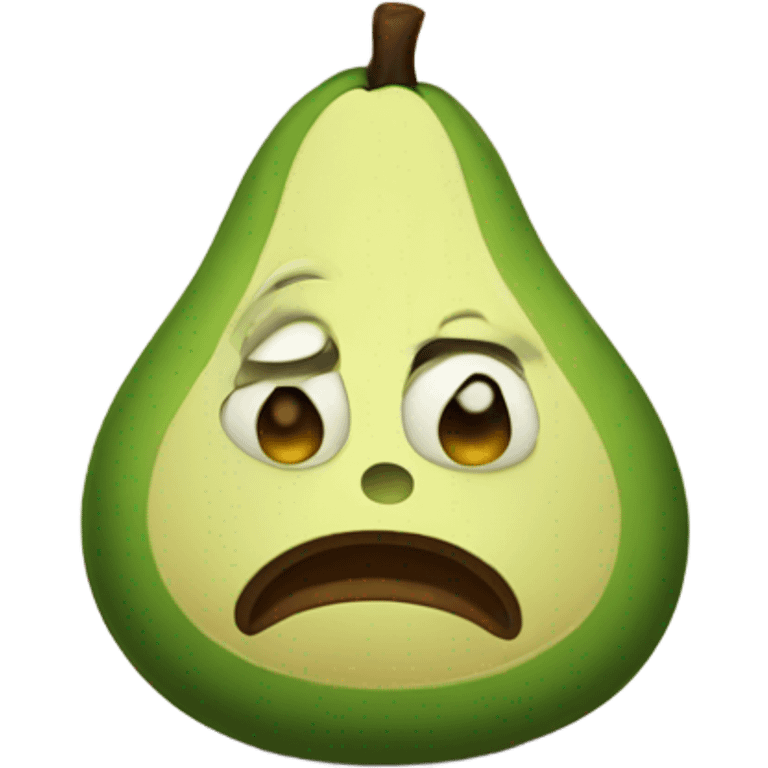 sad avocado with hands emoji