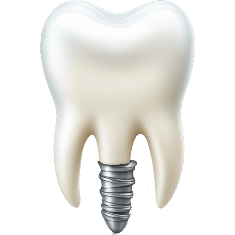 Dental implant with tooth emoji