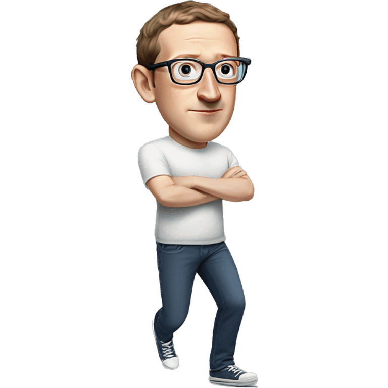 mark zuckerberg in glasses runs full body emoji