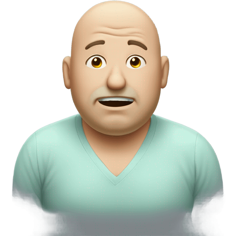 Chubby balding middle age guy with bad breath emoji