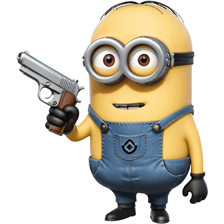 minion from despicable me shooting a pistol emoji