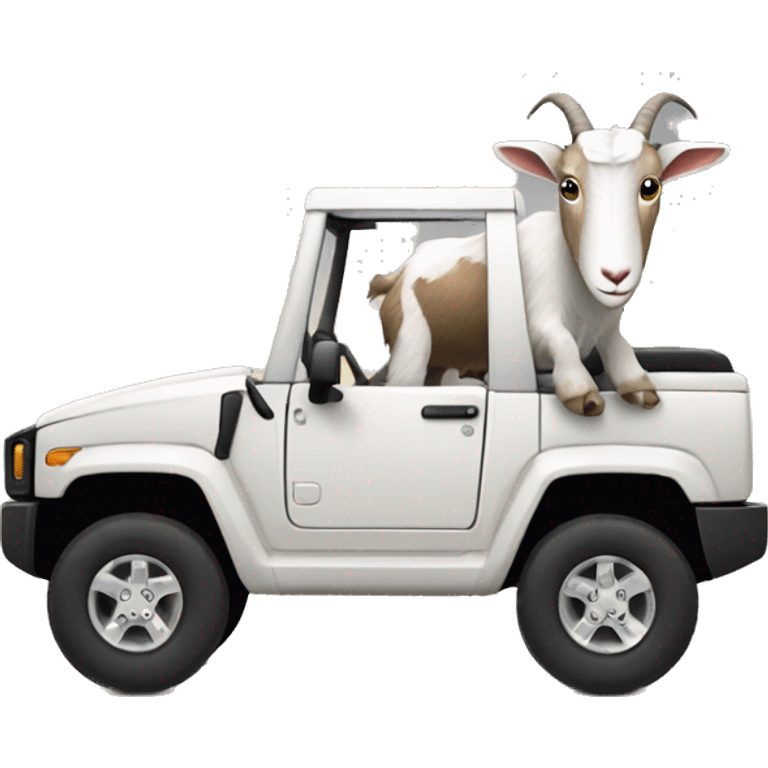 Goat driving new hummer emoji