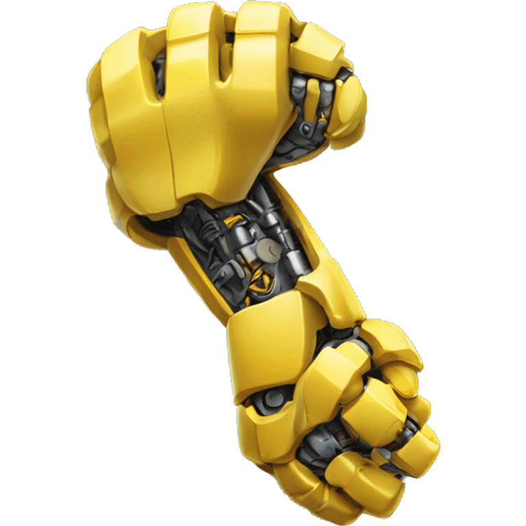 Flexing yellow mechanical cyborg bicep and arm emoji