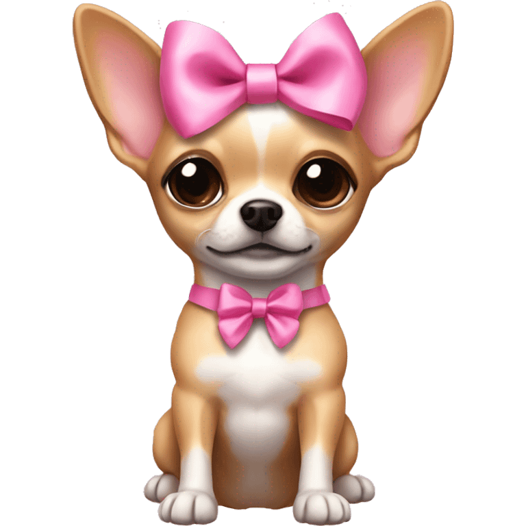 Chihuahua with pink bow emoji