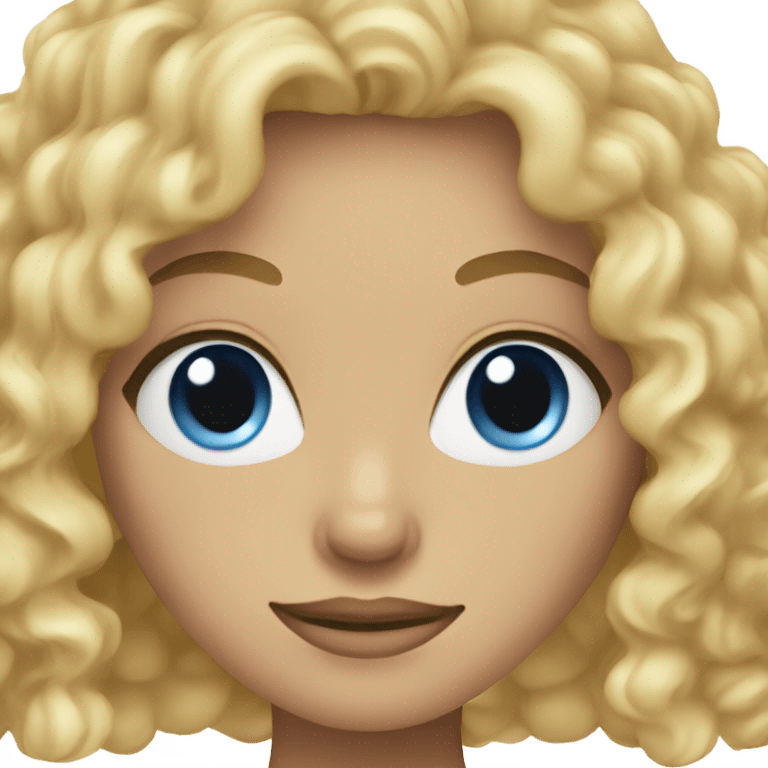 blonde curly hair blue eye woman  emoji