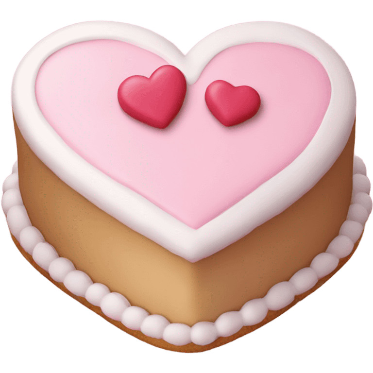 Heart shaped cake pink and white coquette  emoji