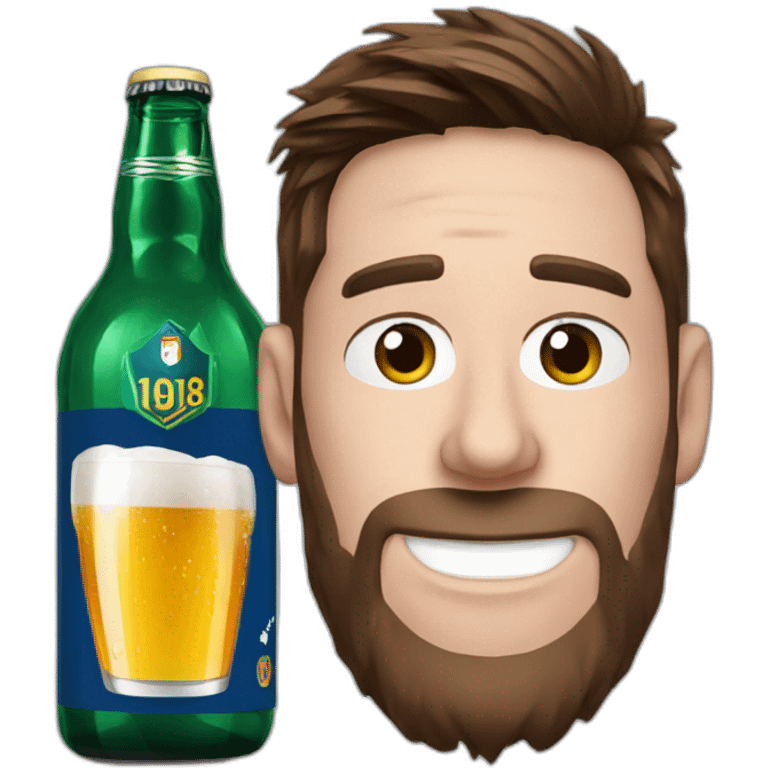 Messi avec une bière  emoji