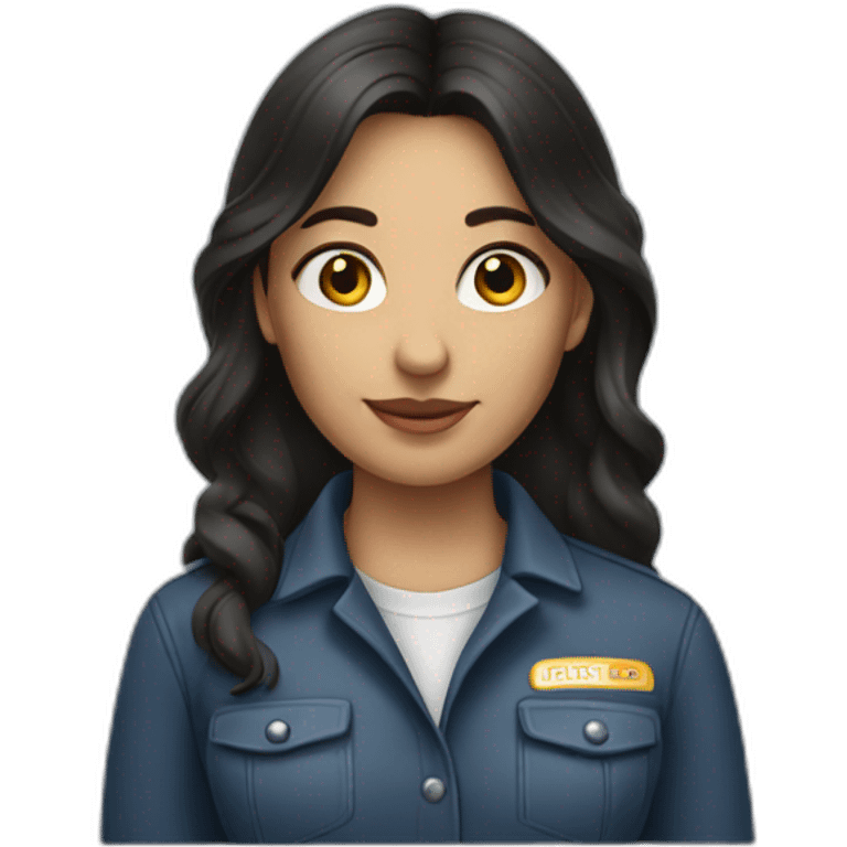 Truck driver girl with dark hair emoji