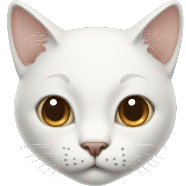 White cat with a few light brown spots on the head and mustache. emoji