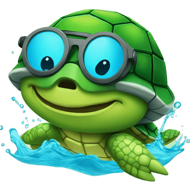 Dj Turtle swimming emoji