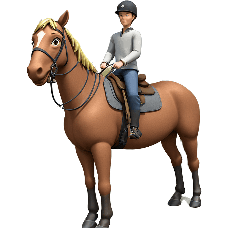 boy riding horse outdoors emoji